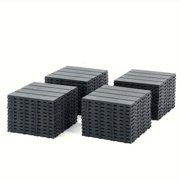 1 ft. x 1 ft. Quick Deck Composite Plastic Interlocking Deck Tile in Gray (44 sq. ft. per Box)