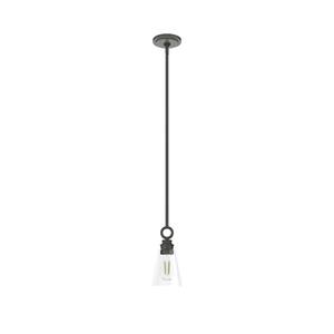 Klein 1-Light Noble Bronze Island Pendant Light with Clear Glass Shade