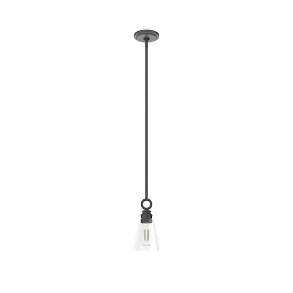 Klein 1-Light Noble Bronze Island Pendant Light with Clear Glass Shade