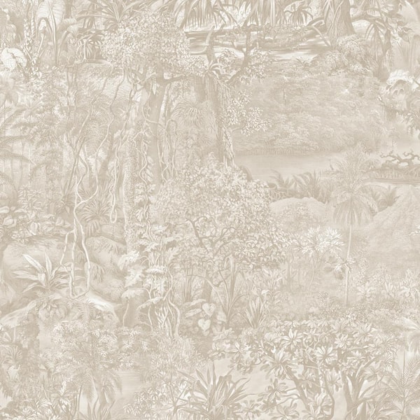  Countryside Grey Jungle Toile Vinyl Peel and Stick Wallpaper Roll (Covers 28 sq. ft.)