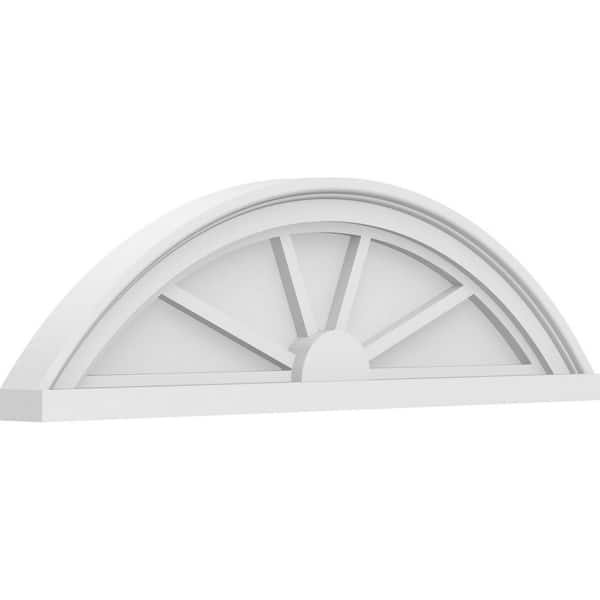 2 in. x 28 in. x 8 in. Segment Arch 4-Spoke Architectural Grade PVC Pediment Moulding