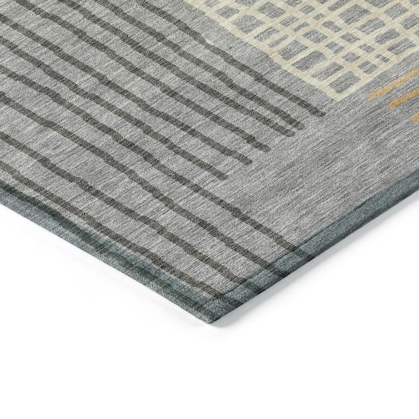 Chantille Machine Washable Indoor/Outdoor Abstract ACN2270 Gray 5 ft. x 7 ft. 6 in. Area Rug
