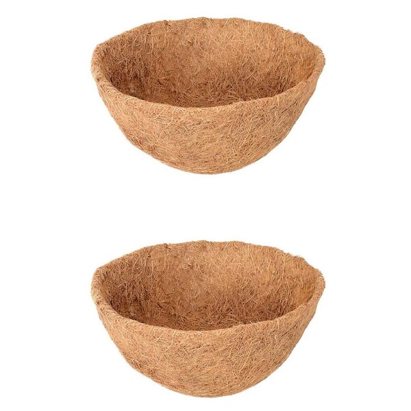 Mr. Garden 16in. Coconut Fiber Planter Liner Replacement For Hanging Baskets Garden Flower Pot Vegetables Herbs(2-Pack)