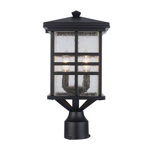 Square 2-Light Outdoor Black Post Light Square 2-Light Outdoor Black Post Light