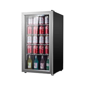SLIM 18 in. Freestanding Beverage Refrigerator 3.2 cu. ft. 117 cans 110V in stainless