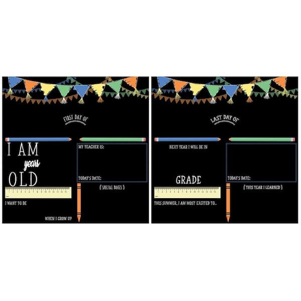 Last or First Day of School Banner Chalkboard