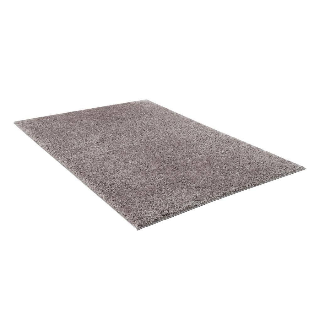 Luxurious 5' x 7' Gray Synthetic Easy Care Shag Area Rug