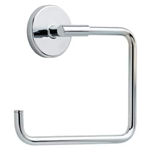 Trinsic Wall Mount Square Open Towel Ring Bath Hardware Accessory in Polished Chrome