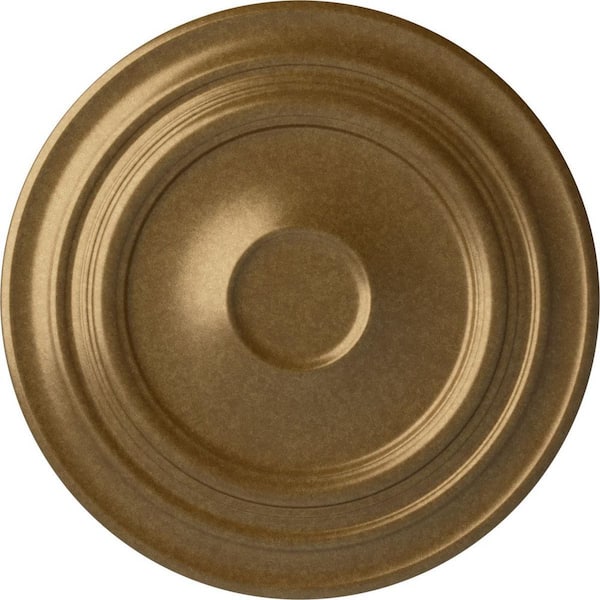 Ekena Millwork 32-5/8 in. x 1-1/2 in. Giana Urethane Ceiling Medallion (Fits Canopies up to 7-7/8 in.), Pale Gold