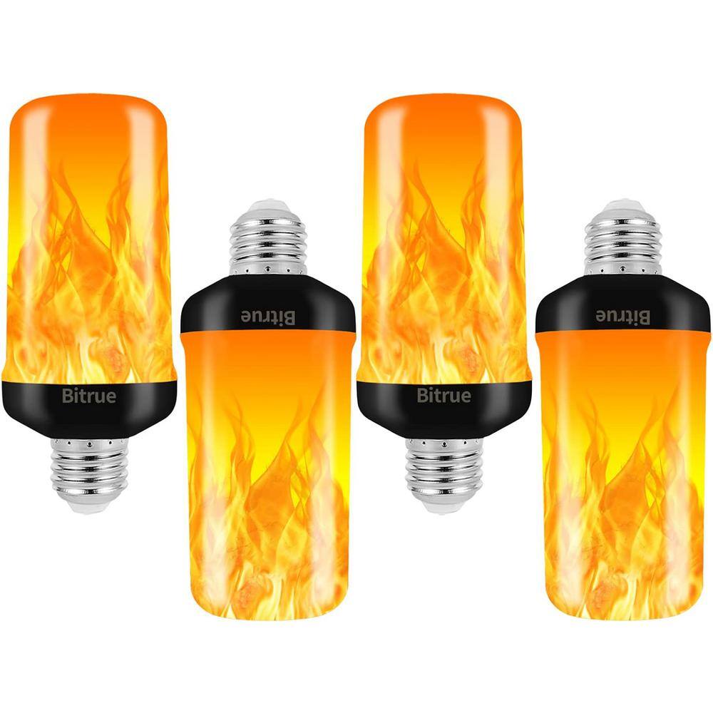 Lukyamzn 3Watt E26 LED Flame Effect Light Bulb with 4 Modes Flame