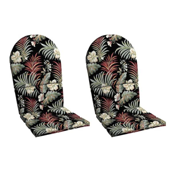 ARDEN 28 x 20 Outdoor Foam Adirondack Cushion, Simone Black Tropical (Set of 2)