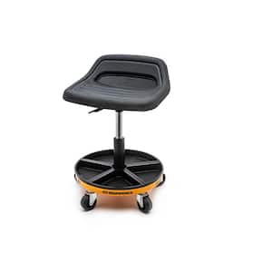18 in. to 22 in. Adjustable Height Swivel Mechanics Seat with Wheels and Storage Trays