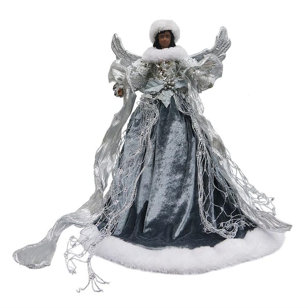 18 in. Ethnic Silver Angel Christmas Tree Topper