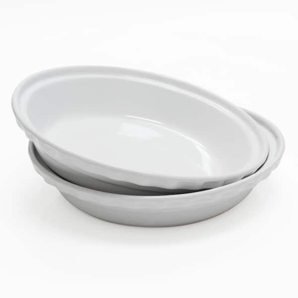 Chantal 9.5 in. White Deep Dish Pie Dish - Set of 2