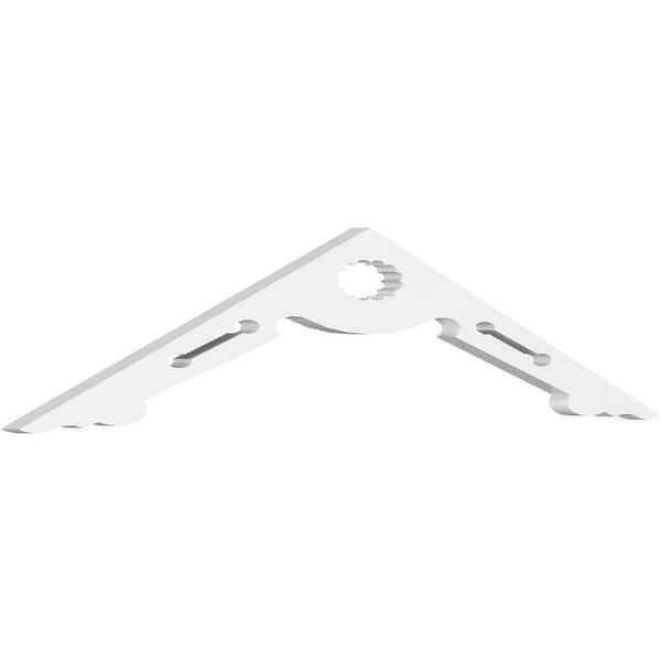 Ekena Millwork Gable Pediment – 36″ W X 7.5″ H, 5/12 Pitch, Austin Style Architectural Grade PVC, Primed – Decorative Exterior Trim For Home Curb Appeal