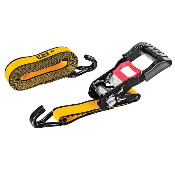 CAT 12 ft. x 1-1/4 in. Heavy-Duty Ratcheting 1000 lbs. Tie Down Strap Set (2-Piece)