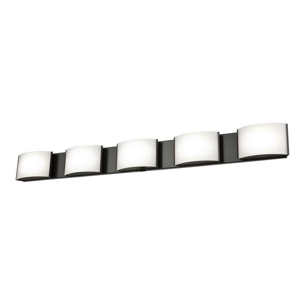 Pandora 5-Light Oiled Bronze and Opal Glass LED Vanity Light -  Titan Lighting, BVL915-10-45