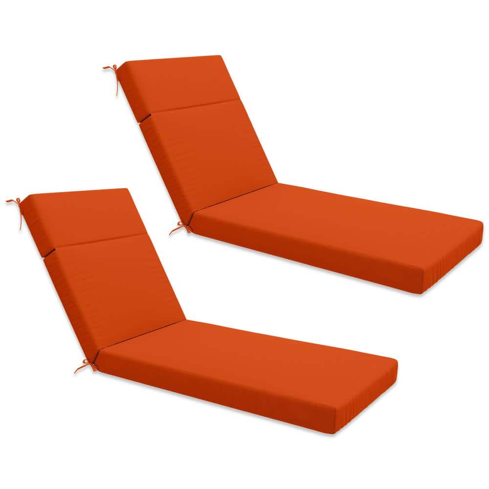 71 in. x 21 in. x 4 in. (2-Pack) Outdoor Water-Resistant Replacement Chaise Lounge Seat Cushion Orange price history on PriceWatchPro