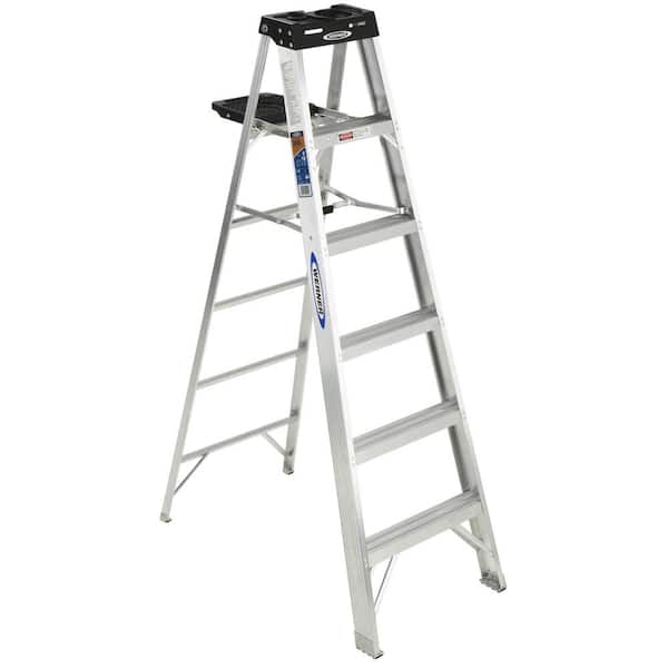 Werner 6 ft. Aluminum Step Ladder with 300 lbs. Load Capacity Type IA Duty Rating
