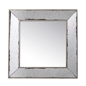 Anky 18.1 in. W x 18.1 in. H MDF Framed Silver Wall Mounted Decorative Mirror