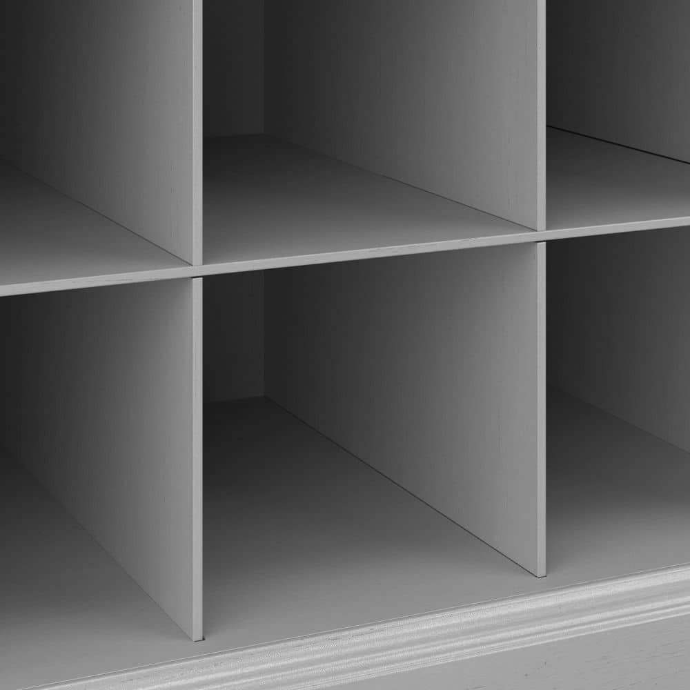 Cape Cod Gray Engineered Wood Shoe Storage Bench with Shelves