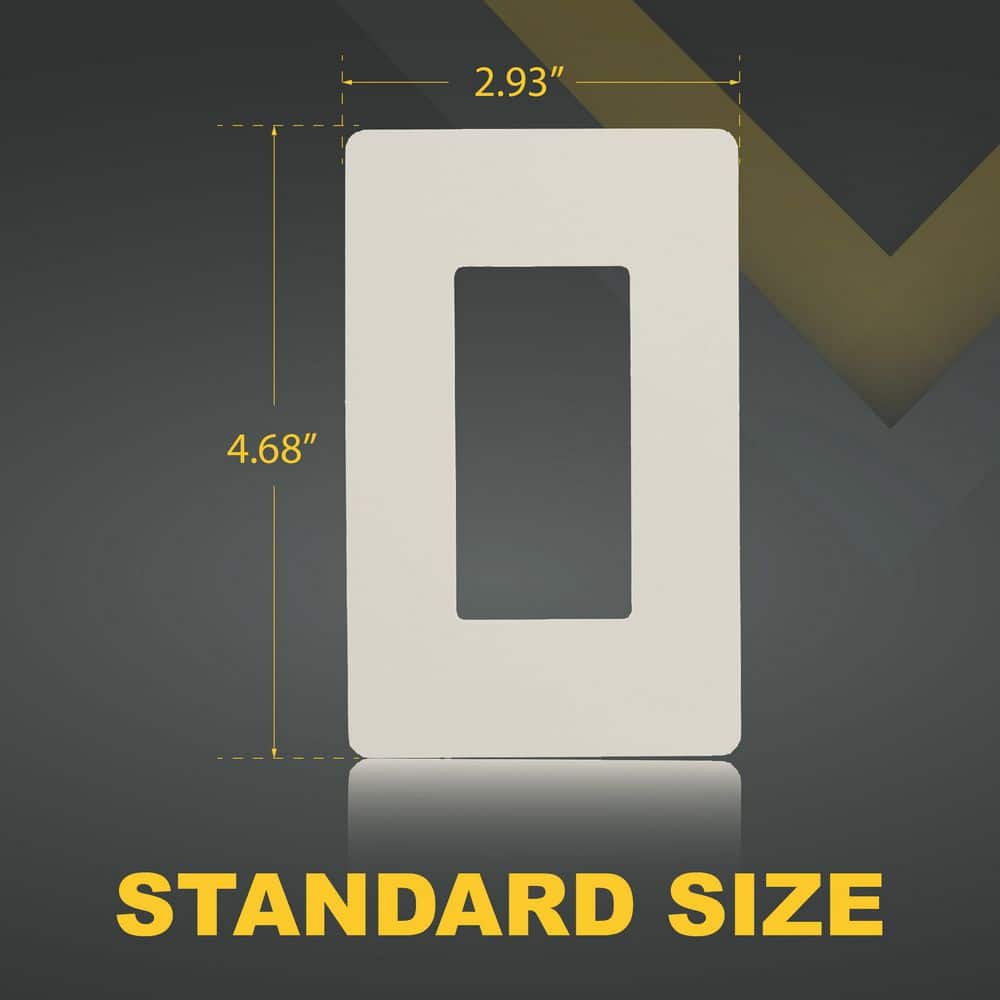 Light Almond 1-Gang Screwless Plastic Decorator Wall Plate