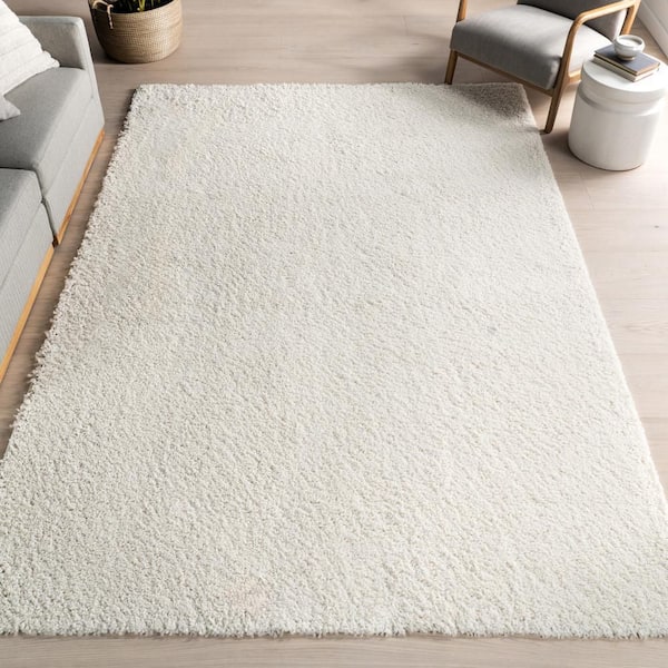 Marleen Contemporary Shag Off White 110 ft. x 144 ft. Area Rug