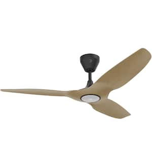 Haiku L - Smart Indoor Ceiling Fan, 52" Diameter, Caramel/Black, Integrated LED (2700K), Universal Mount with 5" Downrod