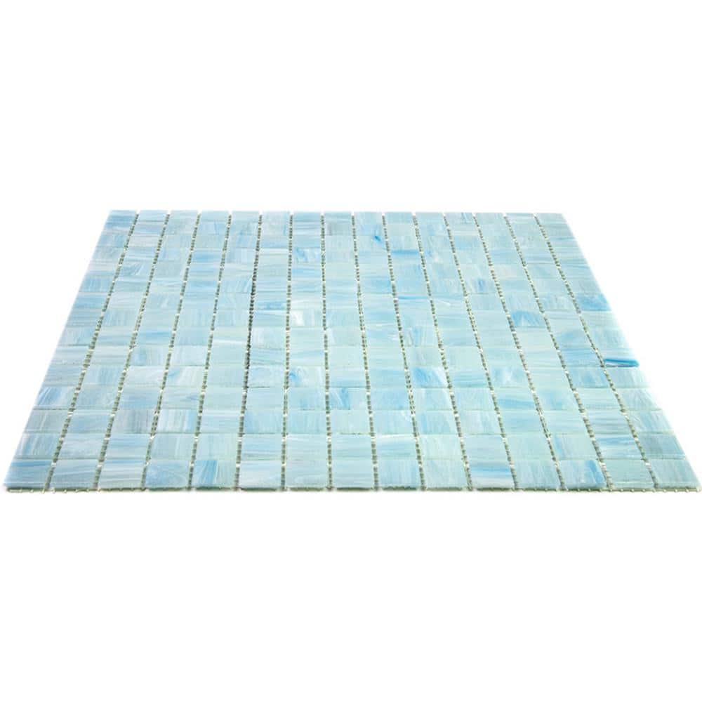 Celestial Columbia Blue 12" Glass Mosaic Tile