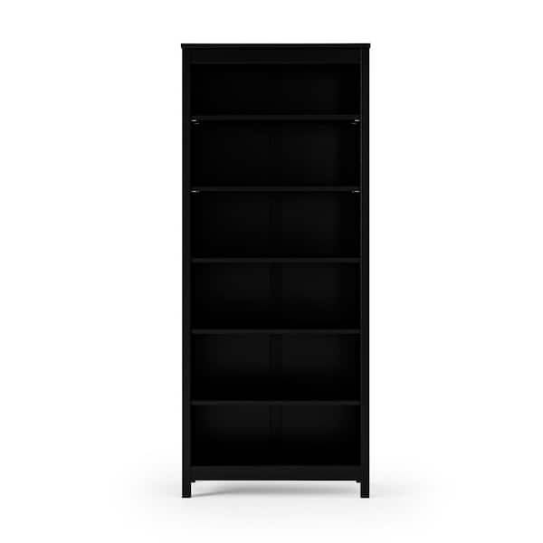 Camaflexi Shaker Style Black 72 in. Tall Solid Wood Bookcase