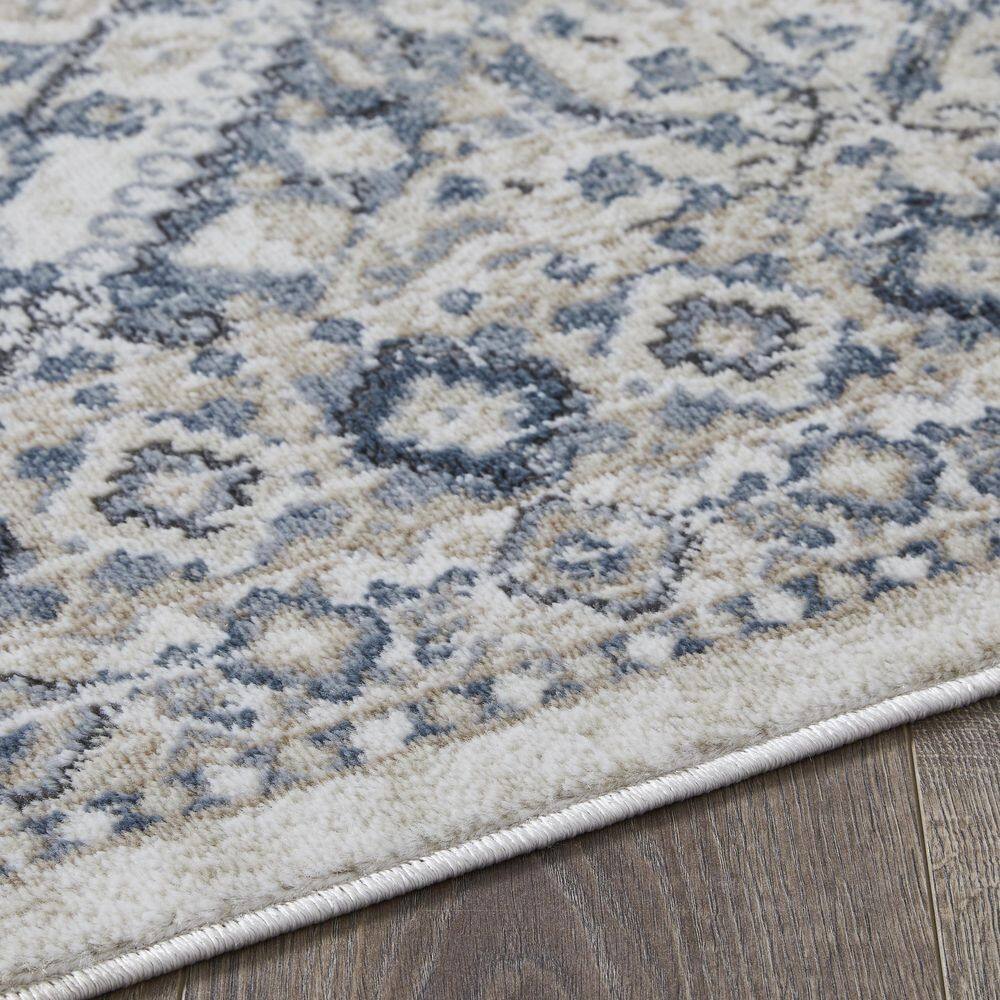 Kehleigh 9' x 12' Blue Synthetic Oriental Area Rug