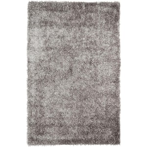 New Orleans Shag Gray 4 ft. x 6 ft. Solid Area Rug