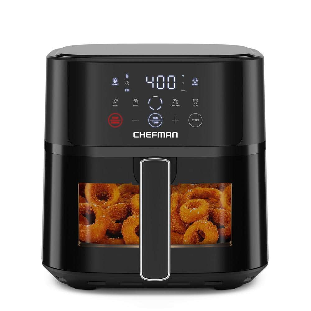 Chefman 6 Qt. Black Air Fryer with Window and 450&deg;F Hi-Fry Button