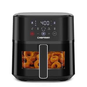 6 Qt. Black Air Fryer with Window and 450°F Hi-Fry Button