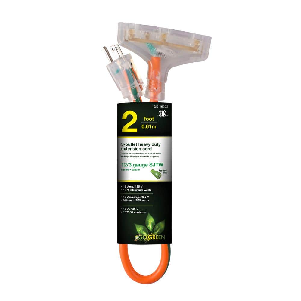 3-Outlet 2 ft. 12/3 Heavy Duty Extension Cord - Orange price history on PriceWatchPro