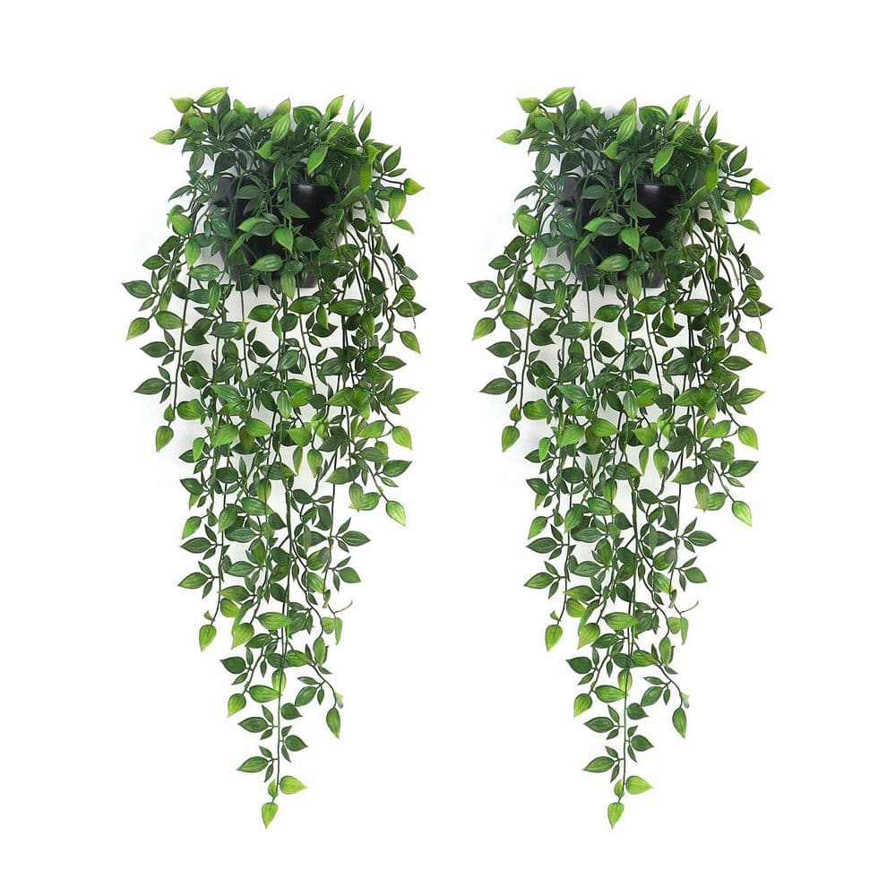 Artificial Hanging Plants, 2 Pack Faux Mandala Vines Potted Plant, 21 in. G