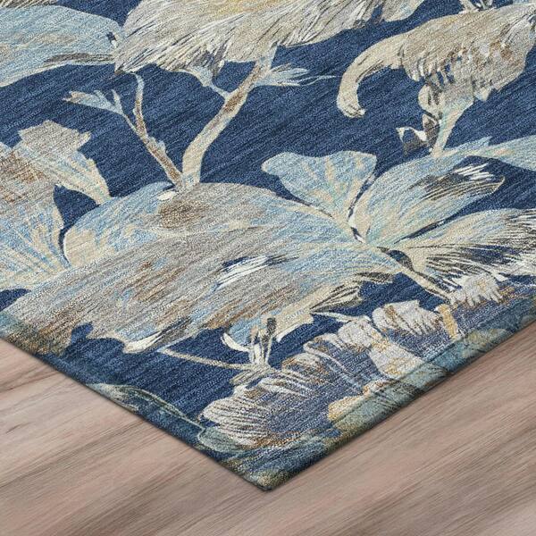 Chantille Machine Washable Indoor/Outdoor Abstract ACN3063 Navy 2 ft. x 7 ft. Runner Rug
