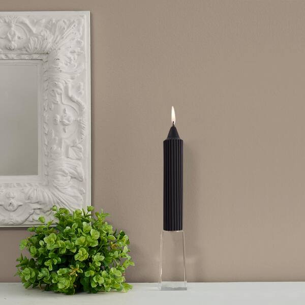 ROOT CANDLES Grecian Collenette 7 in. Black Unscented Taper Candle (Set of 4)