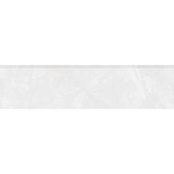 Michelangelo Light Grey Bullnose 3 in. x 12 in. Matte Porcelain Floor and Wall Tile Trim (20 linear feet/Case)