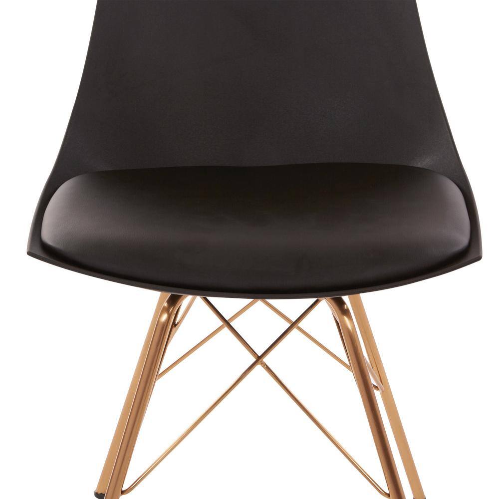 Oakley Mid-Century Modern Bucket Chair in Black Faux Leather
