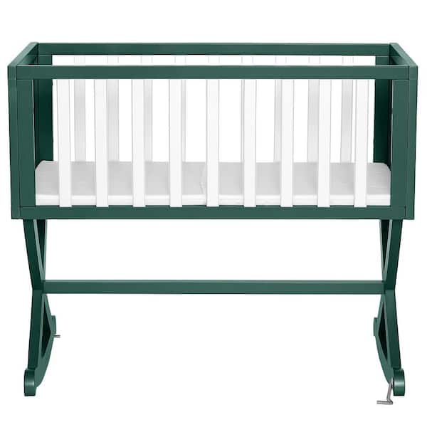Dream On Me Luna Olive and White Cradle