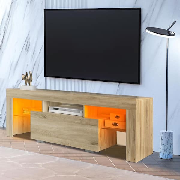 Medium wood online tv stand