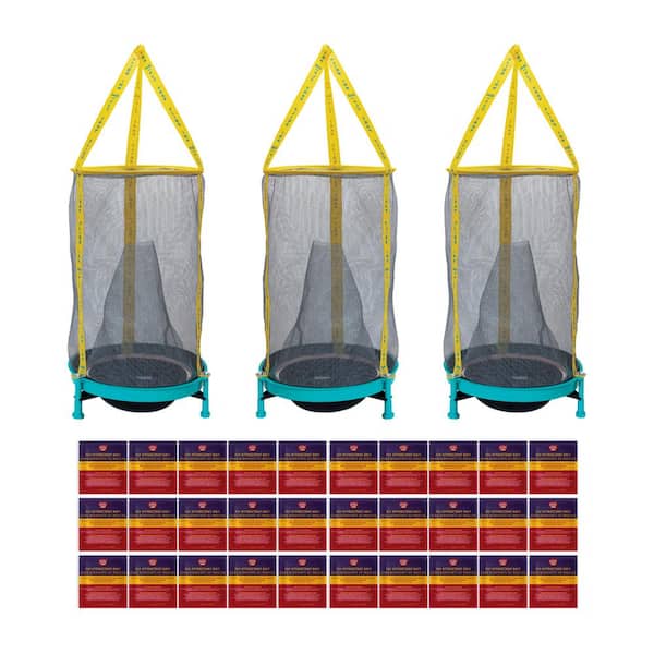 FLIES INN 3 Ez Fly Cage Outdoor Fly Trap with 36 Fly Attractant Baits, Low Odor, Reusable, Durable