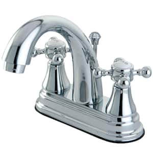 English Country 4 in. Centerset 2-Handle Bathroom Faucet with Brass Pop-Up in Polished Chrome