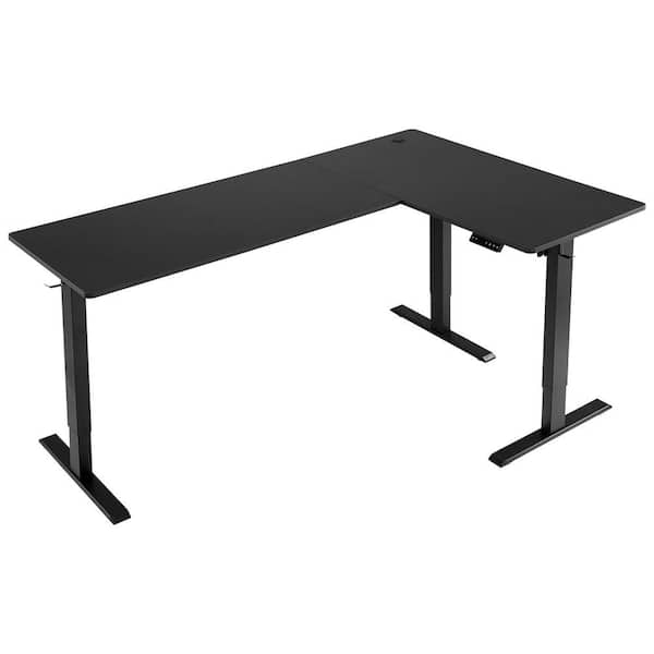 L Shaped Standing Desk 70.87 x 47.24 in Electric Height Adjustable Dual Motor Corner Gaming Desk 177 lbs Cap, Black