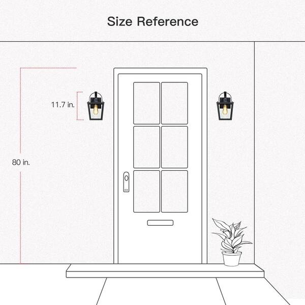 True Fine Caroline 1 Light Black Hardwired Outdoor Wall Lantern Sconce With Clear Glass Tdot The Home Depot