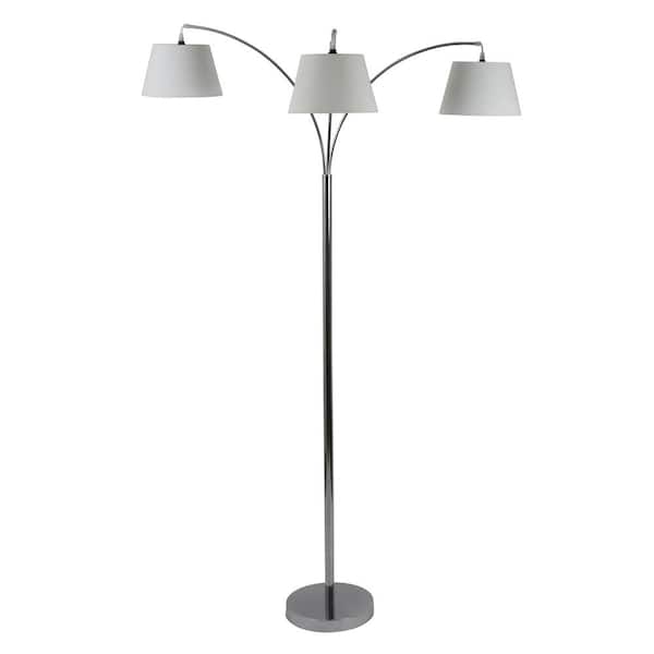 Decor Therapy Ashbury 75 in. Chrome Floor Lamp with Shade