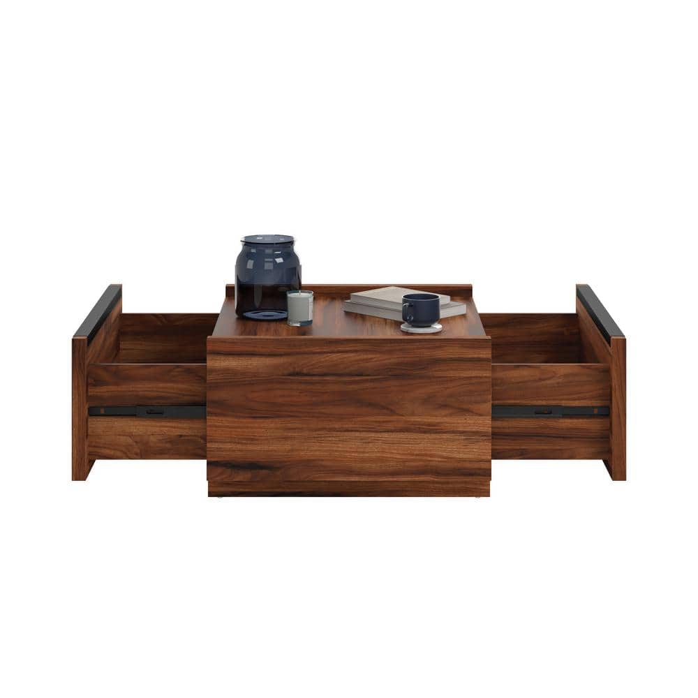 Manhattan Gate Blaze Acacia Modern Square Coffee Table with Storage