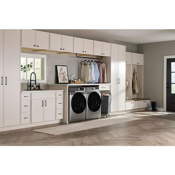 Leyton 24 in. W x 24 in. D x 84 in. H Ready to Assemble Plywood Slim Shaker Utility Pantry Cabinet in Antique White