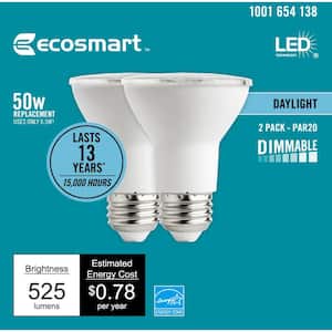 50-Watt Equivalent PAR20 Dimmable ENERGY STAR LED Light Bulb Daylight (4-Pack)